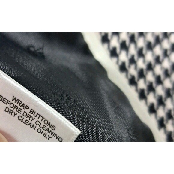 Banana Republic Blazer Jacket Women's 2 Black White Houndstooth Preppy Old Money - Picture 10 of 12
